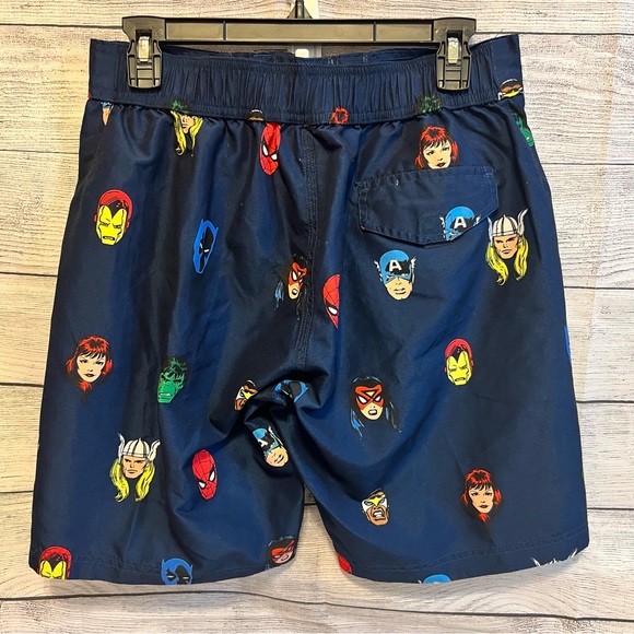 Marvel‎ Character Navy Swim Trunks - Size Small - 8" Inseam - Picture 3 of 4